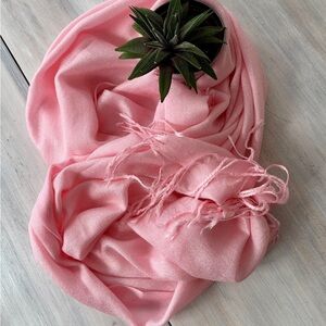 Blush Pink Pashmina Cashmere Blend Scarf.